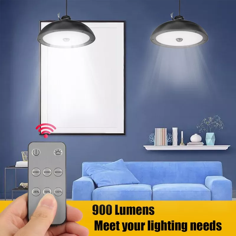 2022 New Second generation NAFFiC more brighter and Longer lasting Double/Single Head Solar Pendant Light Outdoor Indoor Solar Lamp with Line White Lighting for Camping Home Garden Yard.Let it light u