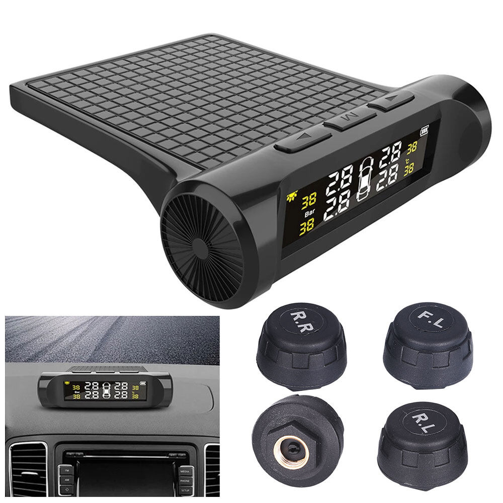 Tire Pressure Monitoring System Car TPMS Tyre Pressure Monitor Digital LCD Display Auto Security Alarm Systems External Sensor