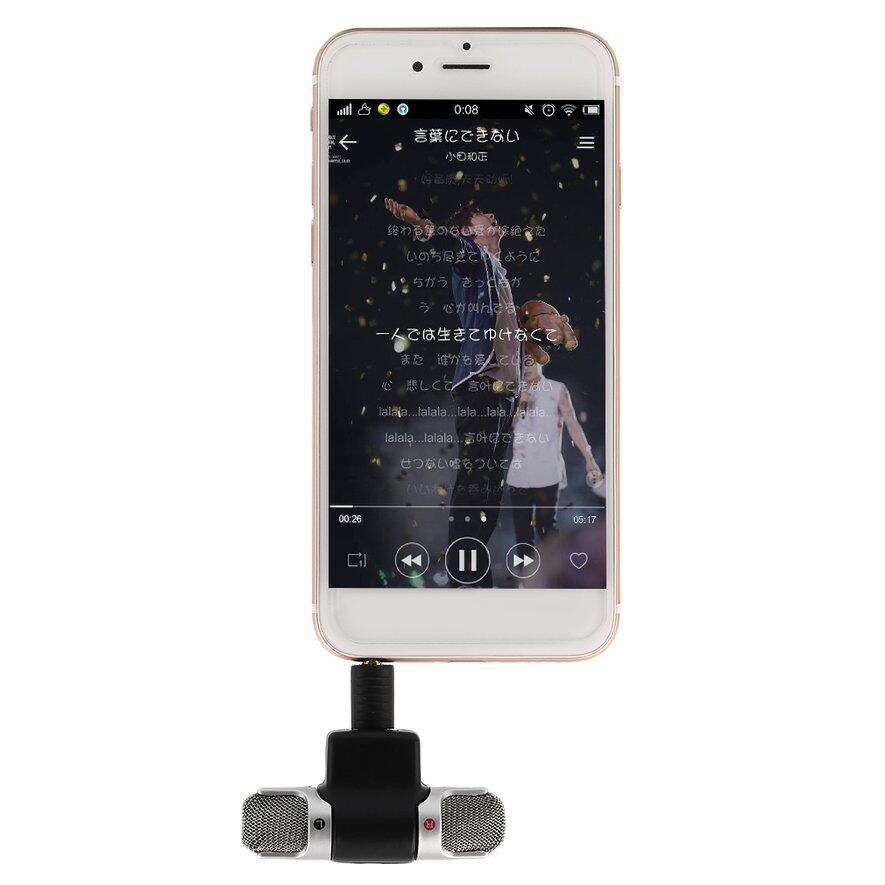 E-ERA High Performance 3.5mm Jack Portable Mini Mic Digital Stereo Microphone for Recorder Mobile Phone Sing Song Karaoke