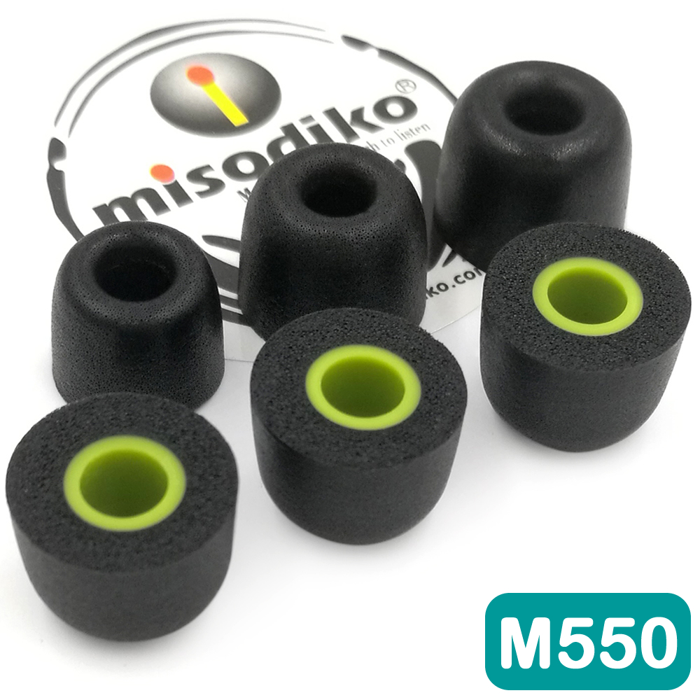 misodiko Memory Foam Earphone Isolation Sports Earbuds Tips, Suitable for Jaybird X4, X3, X2, BlueBuds X, Run, Freedom F5, Replacement Secure Fit Eartips - M550 (Medium, 3-pairs)